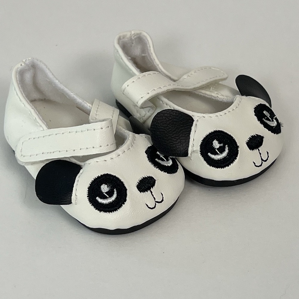 Panda Bear Doll Shoes White Mary Jane Shoes for Dolls‎ Cute Costume